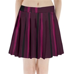 Pink And Black Lines Pleated Mini Mesh Skirt