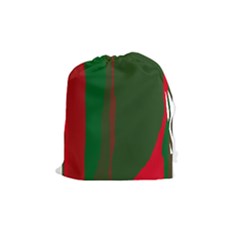 Green And Red Lines Drawstring Pouches (medium)  by Valentinaart