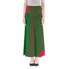 Green And Red Lines Maxi Skirts