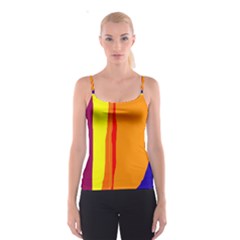 Hot Colorful Lines Spaghetti Strap Top by Valentinaart