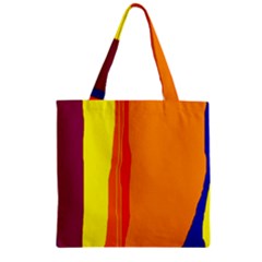 Hot Colorful Lines Zipper Grocery Tote Bag