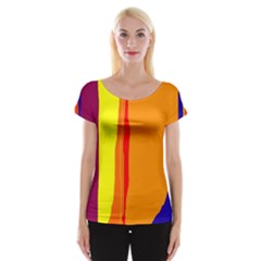 Hot Colorful Lines Women s Cap Sleeve Top by Valentinaart