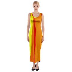 Hot Colorful Lines Fitted Maxi Dress by Valentinaart