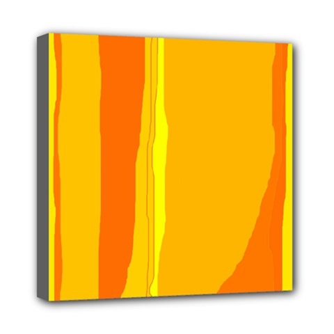 Yellow And Orange Lines Mini Canvas 8  X 8  by Valentinaart