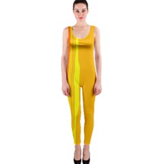 Yellow And Orange Lines Onepiece Catsuit by Valentinaart