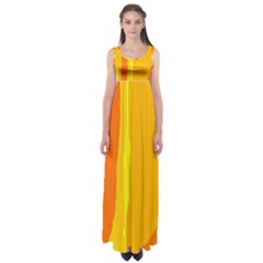 Yellow And Orange Lines Empire Waist Maxi Dress