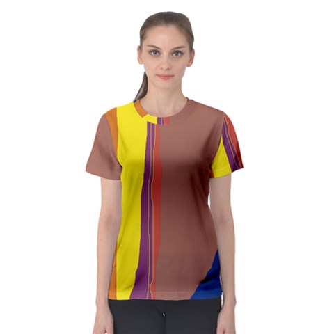 Colorful Lines Women s Sport Mesh Tee by Valentinaart