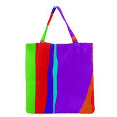 Colorful Decorative Lines Grocery Tote Bag by Valentinaart