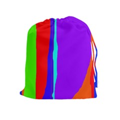 Colorful Decorative Lines Drawstring Pouches (extra Large)