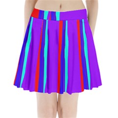 Colorful Decorative Lines Pleated Mini Mesh Skirt