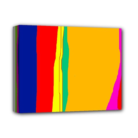 Colorful Lines Deluxe Canvas 14  X 11  by Valentinaart