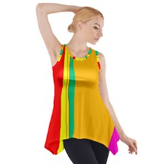 Colorful Lines Side Drop Tank Tunic