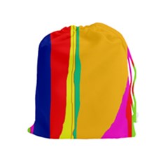 Colorful Lines Drawstring Pouches (extra Large)