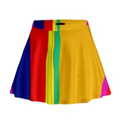 Colorful Lines Mini Flare Skirt