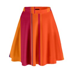 Orange Lines High Waist Skirt