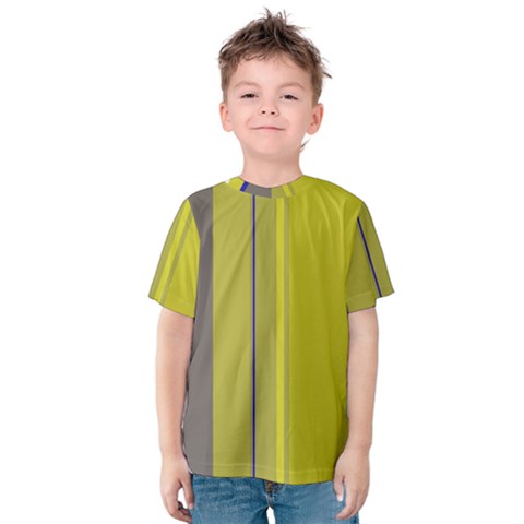 Green Elegant Lines Kid s Cotton Tee by Valentinaart