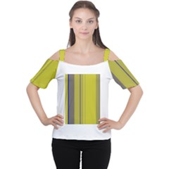 Green Elegant Lines Women s Cutout Shoulder Tee