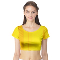 Yellow Lines Short Sleeve Crop Top (tight Fit) by Valentinaart