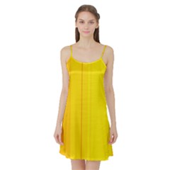 Yellow Lines Satin Night Slip by Valentinaart