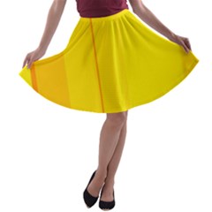 Yellow Lines A-line Skater Skirt