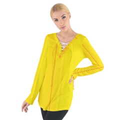 Yellow Lines Women s Tie Up Tee