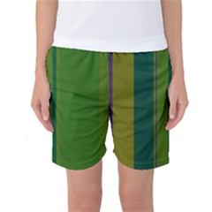 Green Elegant Lines Women s Basketball Shorts by Valentinaart