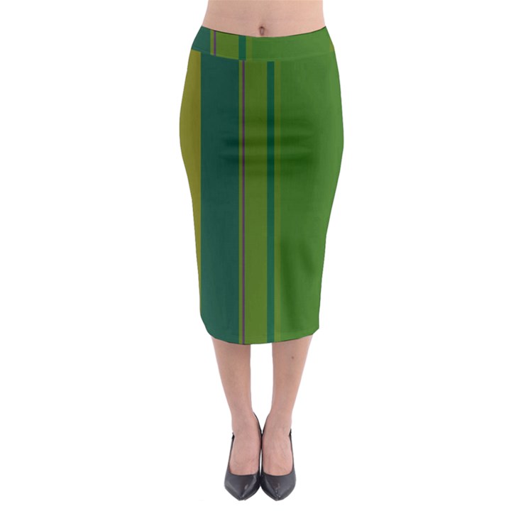 Green elegant lines Midi Pencil Skirt