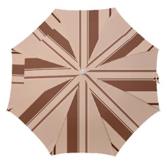 Elegant Brown Lines Straight Umbrellas by Valentinaart