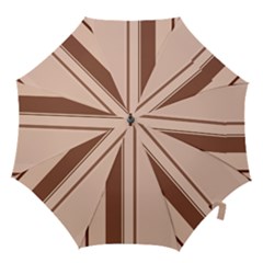 Elegant Brown Lines Hook Handle Umbrellas (medium)