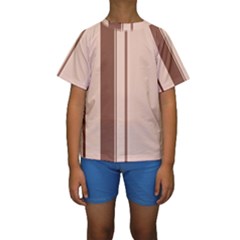 Elegant Brown Lines Kid s Short Sleeve Swimwear