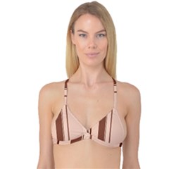 Elegant Brown Lines Reversible Tri Bikini Top by Valentinaart