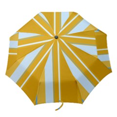 Yellow Elegant Lines Folding Umbrellas