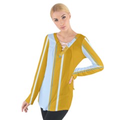 Yellow Elegant Lines Women s Tie Up Tee