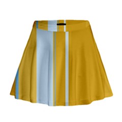 Yellow Elegant Lines Mini Flare Skirt