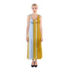 Yellow Elegant Lines Sleeveless Maxi Dress by Valentinaart