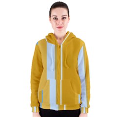 Yellow Elegant Lines Women s Zipper Hoodie by Valentinaart