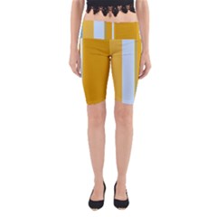 Yellow Elegant Lines Yoga Cropped Leggings