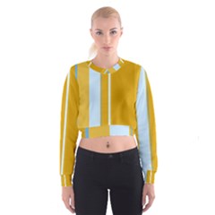 Yellow Elegant Lines Women s Cropped Sweatshirt by Valentinaart