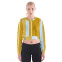 Yellow elegant lines Women s Cropped Sweatshirt View1