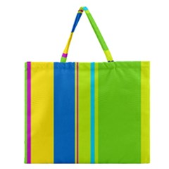 Colorful Lines Zipper Large Tote Bag