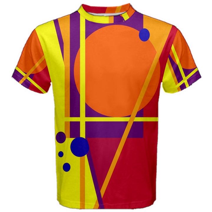 Orange abstract design Men s Cotton Tee