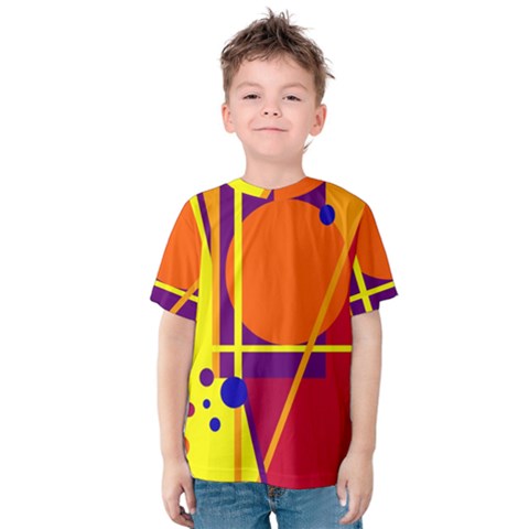 Orange Abstract Design Kid s Cotton Tee by Valentinaart