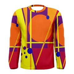 Orange Abstract Design Men s Long Sleeve Tee by Valentinaart