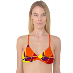 Orange Abstract Design Reversible Tri Bikini Top by Valentinaart