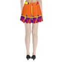 Orange abstract design Pleated Mini Mesh Skirt View2