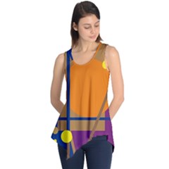 Decorative Abstract Design Sleeveless Tunic