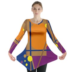 Decorative Abstract Design Long Sleeve Tunic 