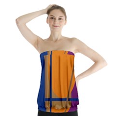 Decorative Abstract Design Strapless Top