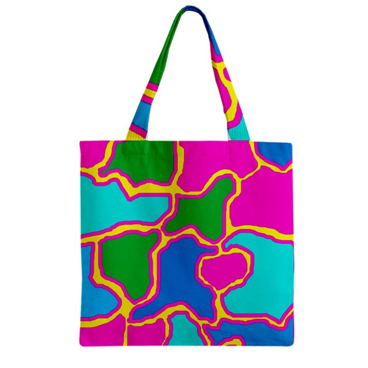 Colorful abstract design Zipper Grocery Tote Bag