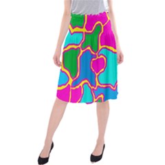 Colorful Abstract Design Midi Beach Skirt